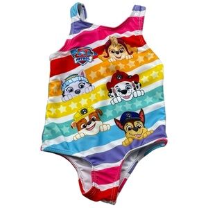 PAW Patrol Toddler Girls Rainbow One-Piece Swimsuit Size 2T Nickelodeon